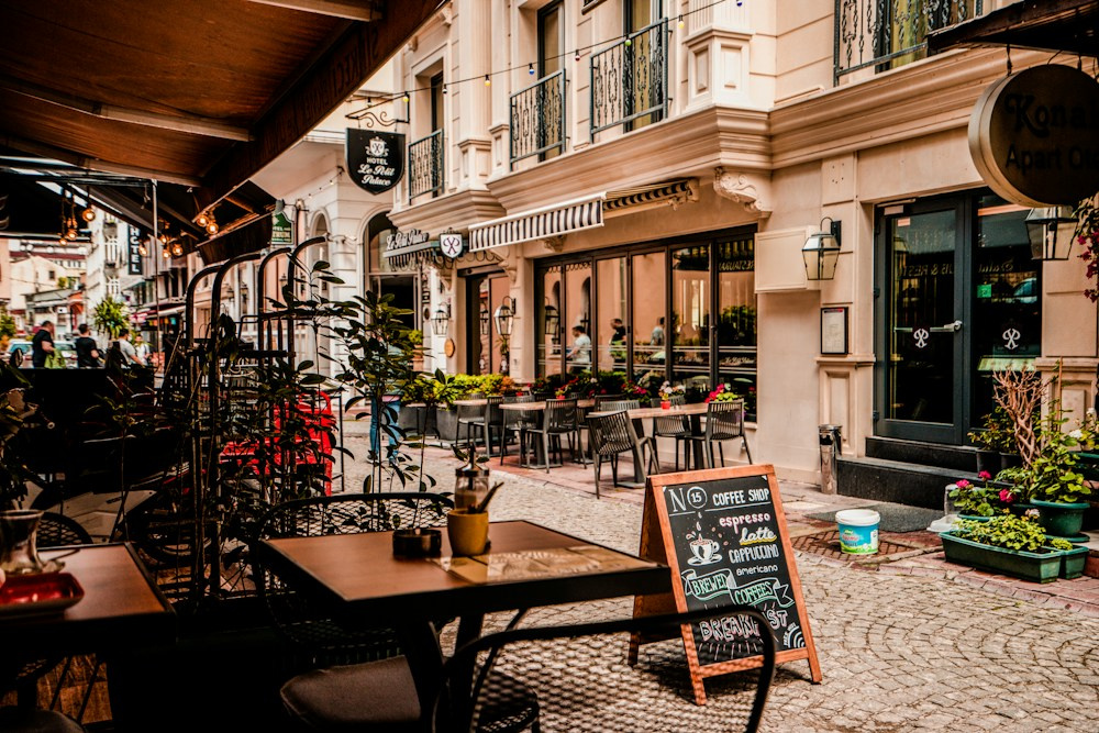 Warm café interior